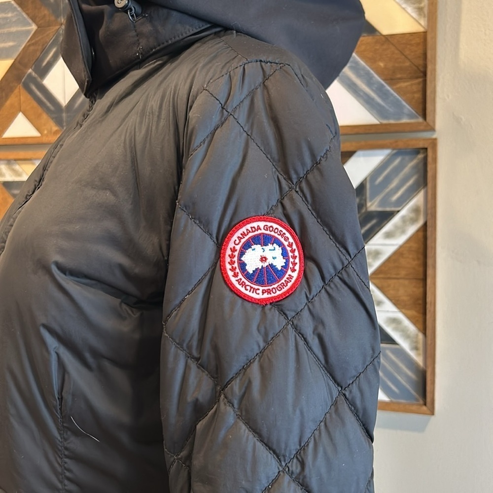Canada Goose Stellarton Hooded Down Coat Jacket Black XS *As-Is* - Picture 4 of 13